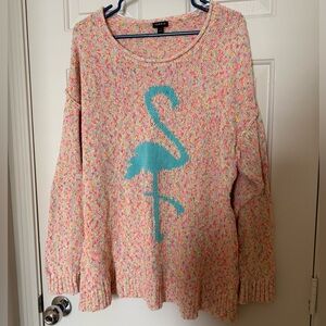 Torrid multicolor flamingo sweater women’s plus size 1